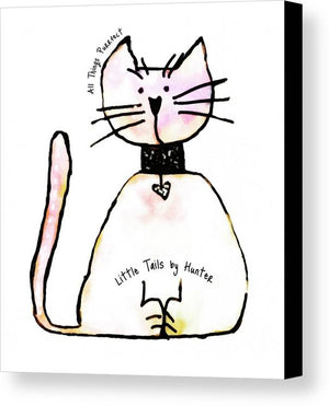 Little Tails by Hunter Light Pink Kitty With Heart Collar - Canvas Print