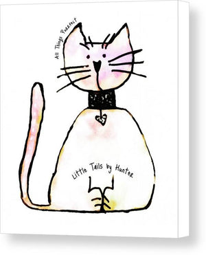 Little Tails by Hunter Light Pink Kitty With Heart Collar - Canvas Print