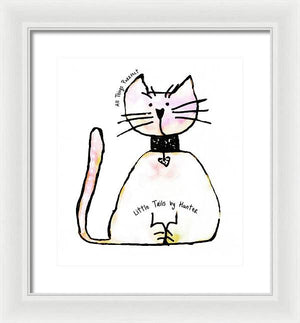 Little Tails by Hunter Light Pink Kitty With Heart Collar - Framed Print