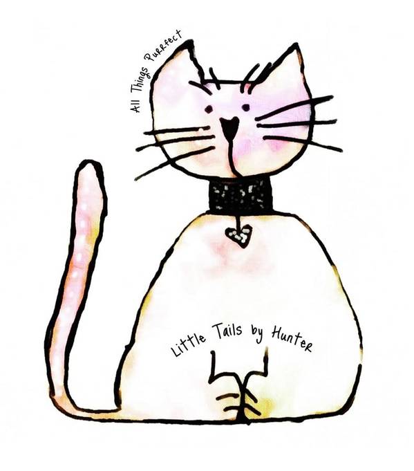 Little Tails by Hunter Light Pink Kitty With Heart Collar - Art Print