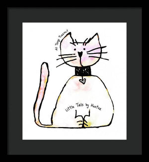 Little Tails by Hunter Light Pink Kitty With Heart Collar - Framed Print