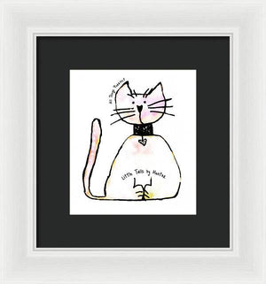 Little Tails by Hunter Light Pink Kitty With Heart Collar - Framed Print