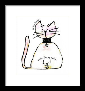 Little Tails by Hunter Light Pink Kitty With Heart Collar - Framed Print