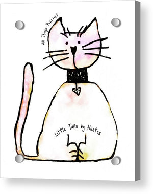 Little Tails by Hunter Light Pink Kitty With Heart Collar - Acrylic Print