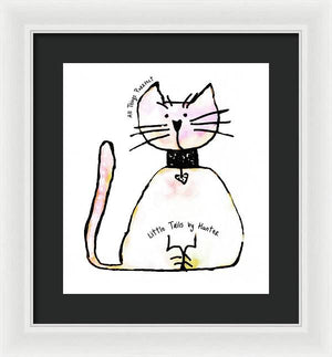 Little Tails by Hunter Light Pink Kitty With Heart Collar - Framed Print