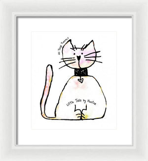 Little Tails by Hunter Light Pink Kitty With Heart Collar - Framed Print