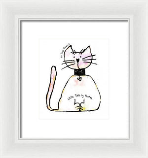 Little Tails by Hunter Light Pink Kitty With Heart Collar - Framed Print