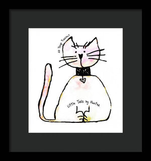 Little Tails by Hunter Light Pink Kitty With Heart Collar - Framed Print