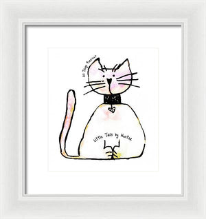 Little Tails by Hunter Light Pink Kitty With Heart Collar - Framed Print