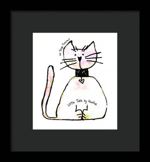 Little Tails by Hunter Light Pink Kitty With Heart Collar - Framed Print