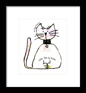 Little Tails by Hunter Light Pink Kitty With Heart Collar - Framed Print