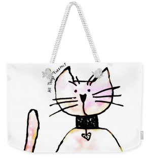 Little Tails by Hunter Light Pink Kitty With Heart Collar - Weekender Tote Bag