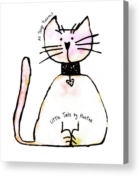 Little Tails by Hunter Light Pink Kitty With Heart Collar - Acrylic Print