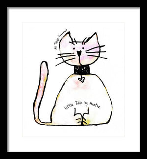 Little Tails by Hunter Light Pink Kitty With Heart Collar - Framed Print